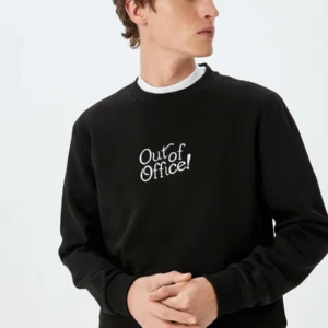 Crew Neck Slogan Sweatshirt